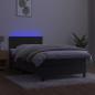 Preview: Boxspringbett mit Matratze & LED Dunkelgrau 90x200 cm Samt