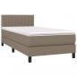 Preview: Boxspringbett mit Matratze & LED Taupe 90x200 cm Stoff