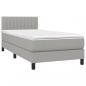 Preview: Boxspringbett mit Matratze & LED Hellgrau 90x190 cm Stoff