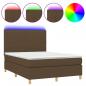 Preview: Boxspringbett mit Matratze & LED Dunkelbraun 140x200 cm Stoff