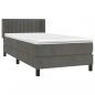 Preview: Boxspringbett mit Matratze Dunkelgrau 90x190 cm Samt