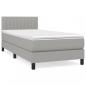 Preview: Boxspringbett mit Matratze Hellgrau 90x200 cm Stoff