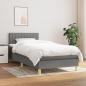 Preview: ARDEBO.de - Boxspringbett mit Matratze Dunkelgrau 90x190 cm Stoff