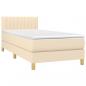 Preview: Boxspringbett mit Matratze Creme 90x200 cm Stoff