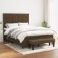 Preview: ARDEBO.de - Boxspringbett mit Matratze Dunkelbraun 140x190 cm Stoff