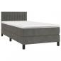 Preview: Boxspringbett mit Matratze Dunkelgrau 90x190 cm Samt