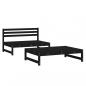 Preview: 2-tlg. Garten-Lounge-Set Schwarz Massivholz Kiefer