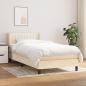 Preview: ARDEBO.de - Boxspringbett mit Matratze Creme 90x200 cm Stoff