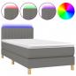 Preview: Boxspringbett mit Matratze & LED Dunkelgrau 90x200 cm Stoff