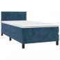 Preview: Boxspringbett mit Matratze & LED Dunkelblau 90x200 cm Samt