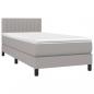 Preview: Boxspringbett mit Matratze & LED Hellgrau 90x200 cm Stoff