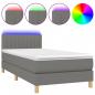 Preview: Boxspringbett mit Matratze & LED Dunkelgrau 90x190 cm Stoff