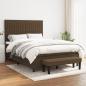 Preview: ARDEBO.de - Boxspringbett mit Matratze Dunkelbraun 140x200 cm Stoff