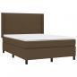 Preview: Boxspringbett mit Matratze & LED Dunkelbraun 140x200 cm Stoff