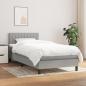 Preview: ARDEBO.de - Boxspringbett mit Matratze Hellgrau 90x190 cm Stoff