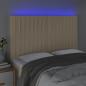 Preview: LED Kopfteil Creme 144x5x118/128 cm Stoff