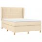 Preview: Boxspringbett mit Matratze Creme 140x200 cm Stoff