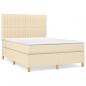 Preview: Boxspringbett mit Matratze Creme 140x200 cm Stoff