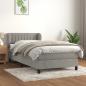 Preview: ARDEBO.de - Boxspringbett mit Matratze Hellgrau 90x200 cm Samt