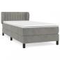 Preview: Boxspringbett mit Matratze Hellgrau 90x200 cm Samt