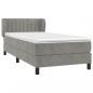 Preview: Boxspringbett mit Matratze Hellgrau 90x200 cm Samt