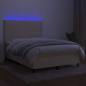 Preview: Boxspringbett mit Matratze & LED Creme 140x200 cm Stoff