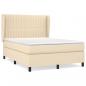 Preview: Boxspringbett mit Matratze Creme 140x200 cm Stoff