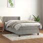 Preview: ARDEBO.de - Boxspringbett mit Matratze Hellgrau 90x200 cm Samt