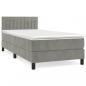 Preview: Boxspringbett mit Matratze Hellgrau 90x200 cm Samt