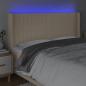 Preview: LED Kopfteil Creme 203x16x118/128 cm Stoff