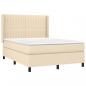 Preview: Boxspringbett mit Matratze Creme 140x200 cm Stoff