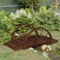 Preview: ARDEBO.de - Gartenbrücke mit Rad-Design 99x50x38 cm Massivholz Tanne