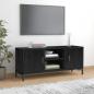 Preview: ARDEBO.de - TV-Schrank Schwarz 110x35x48 cm Massivholz Kiefer