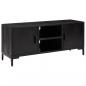 Preview: TV-Schrank Schwarz 110x35x48 cm Massivholz Kiefer