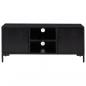 Preview: TV-Schrank Schwarz 110x35x48 cm Massivholz Kiefer