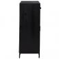 Preview: Schuhschrank Schwarz 75x40x110 cm Massivholz Kiefer