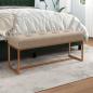 Preview: ARDEBO.de - Sitzbank Beige 110x36x45 cm Samt