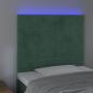 Preview: LED Kopfteil Dunkelgrün 100x5x118/128 cm Samt