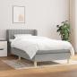 Preview: ARDEBO.de - Boxspringbett mit Matratze Hellgrau 80x200 cm Stoff