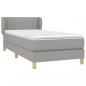 Preview: Boxspringbett mit Matratze Hellgrau 80x200 cm Stoff