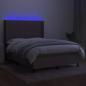 Preview: Boxspringbett mit Matratze & LED Taupe 140x200 cm Stoff