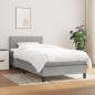 Preview: ARDEBO.de - Boxspringbett mit Matratze Hellgrau 80x200 cm Stoff