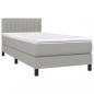 Preview: Boxspringbett mit Matratze Hellgrau 80x200 cm Stoff