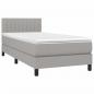 Preview: Boxspringbett mit Matratze & LED Hellgrau 80x200 cm Stoff