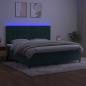 Preview: Boxspringbett mit Matratze & LED Dunkelgrün 200x200 cm Samt