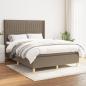 Preview: ARDEBO.de - Boxspringbett mit Matratze Taupe 140x200 cm Stoff