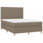 Preview: Boxspringbett mit Matratze Taupe 140x200 cm Stoff