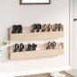 Preview: ARDEBO.de - Wand-Schuhregale 2 Stk. 110x9x23 cm Massivholz Kiefer