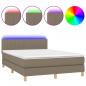 Preview: Boxspringbett mit Matratze & LED Taupe 140x200 cm Stoff