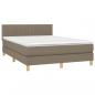 Preview: Boxspringbett mit Matratze & LED Taupe 140x200 cm Stoff